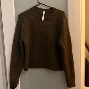 Babaton Alpaca Dark Green Olive Sweater Size Small